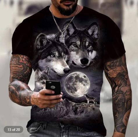 Spring new European and American men's casual sports fashion D gradual change short-sleeved crew neck T-shirt men