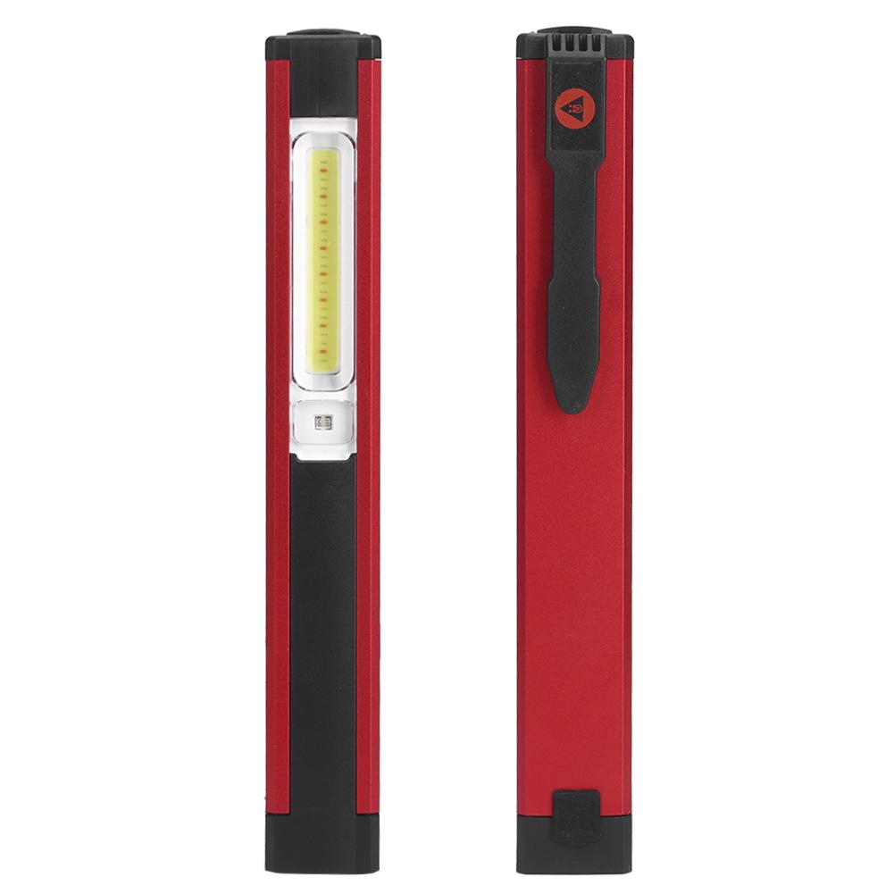 Outdoor Portable LED COB Magnetic Flashlight Emergency Work Lamp USB Charging White Red Light(white