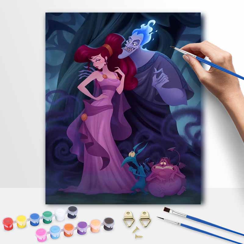 Disney Hercules Hades Megara oil painting kit digital painting art handmade diy home room decorations 20x30cm