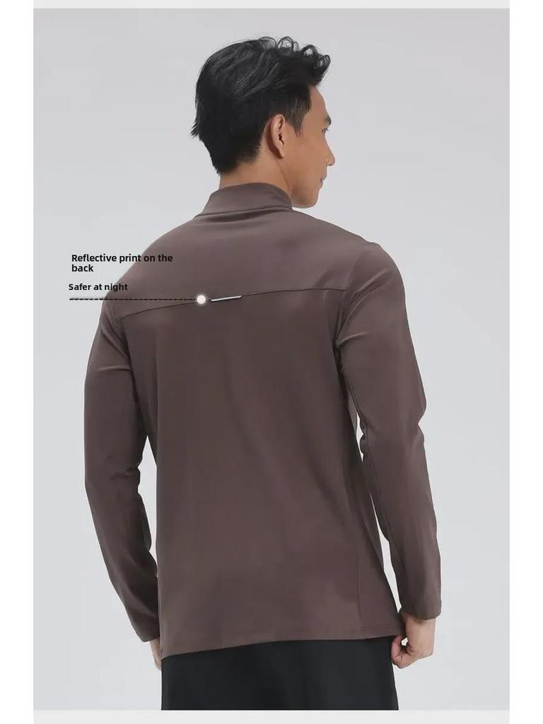 Herren Slim Fit Stehkragen Yoga- & Laufjacke