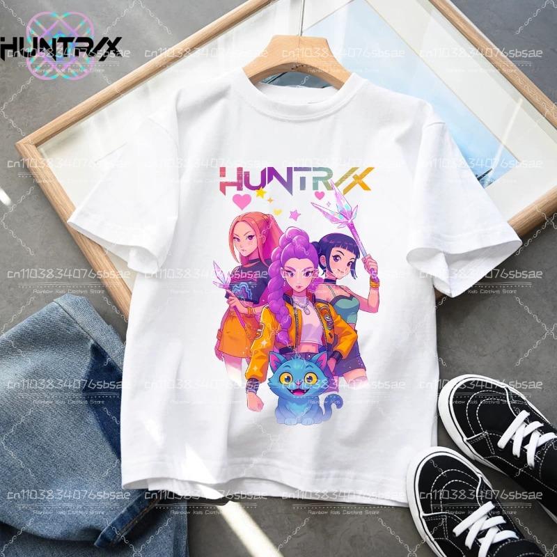 Kpop Demon Hunters Cartoon Tee Shirt Harajuku Cool Kids T-shirts Cotton Summer Tops Saja Boys Outfits Gift Baby Girl Boy Clothes