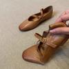Damen Mary Jane flache Schuhe Retro rutschfeste Sohle Leder Trend Kleid Elegant Ballett Schuhe Lässig Streetwear Komfort Loafer