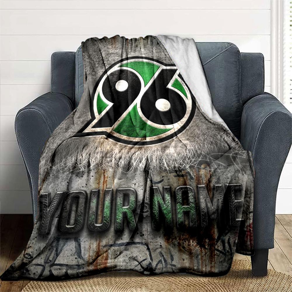 Name Custom Hannover 96 Logo Print Flannel Blanket High Quality Warm Comfortable Cover for All Seasons Perfect for Gifts Home Decor