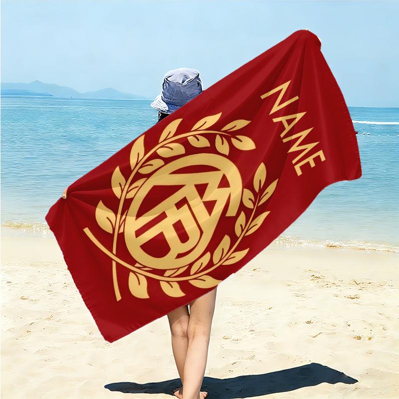 Personalized Royal Soccer Team Crest Beach Towel Microfiber Beach Towel Thin Absorbent for Beach Swimming Yoga Bath Sports. 0910123