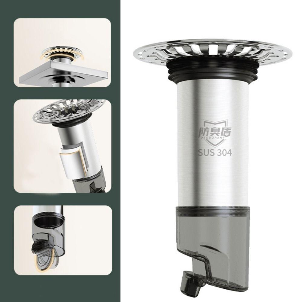 

2 Pcs Hair Filter Floor Drain Cores Deodorization One Way Drain Valve Sink Strainer Covers Toilets style 1