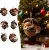 6pcs Forest Animal Acorn Ornaments – Cozy Forest Christmas Ornaments, 2D Acrylic Pine Cone Hanging Ornament Home Party Décor