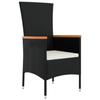VidaXL Chaises de jardin 2 pcs avec coussins Résine tressée Noir 319525