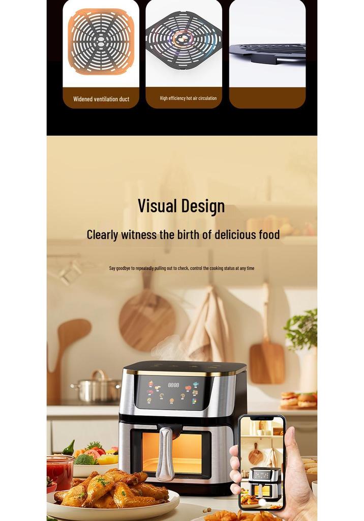 Large Capacity Stainless Steel Multifunctional Air Fryer with Smart Pressure Technology