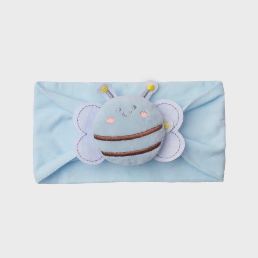 New Baby Nylon Headband: Solid Color Bee Design for Cute Girls