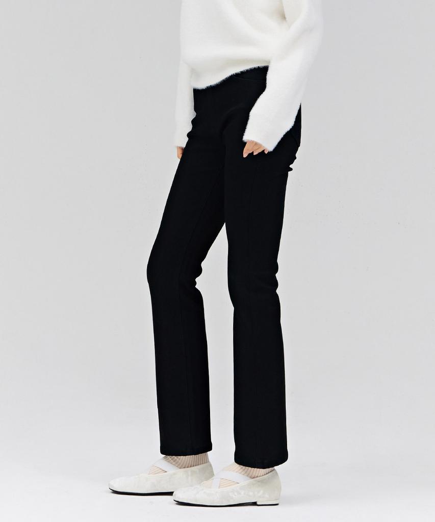 Chase Cult Women'S Bonded Black Hidden Elastic Bootcut Denim Pants - Black