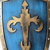 Handgefertigtes Lilien-Schild Blau Gold Renaissance-Ritter LARP Cosplay