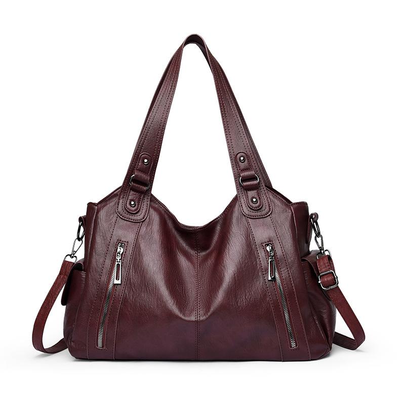 Large Capacity Shoulder Bag Women PU Underarm Bag Commuter Tote Bag