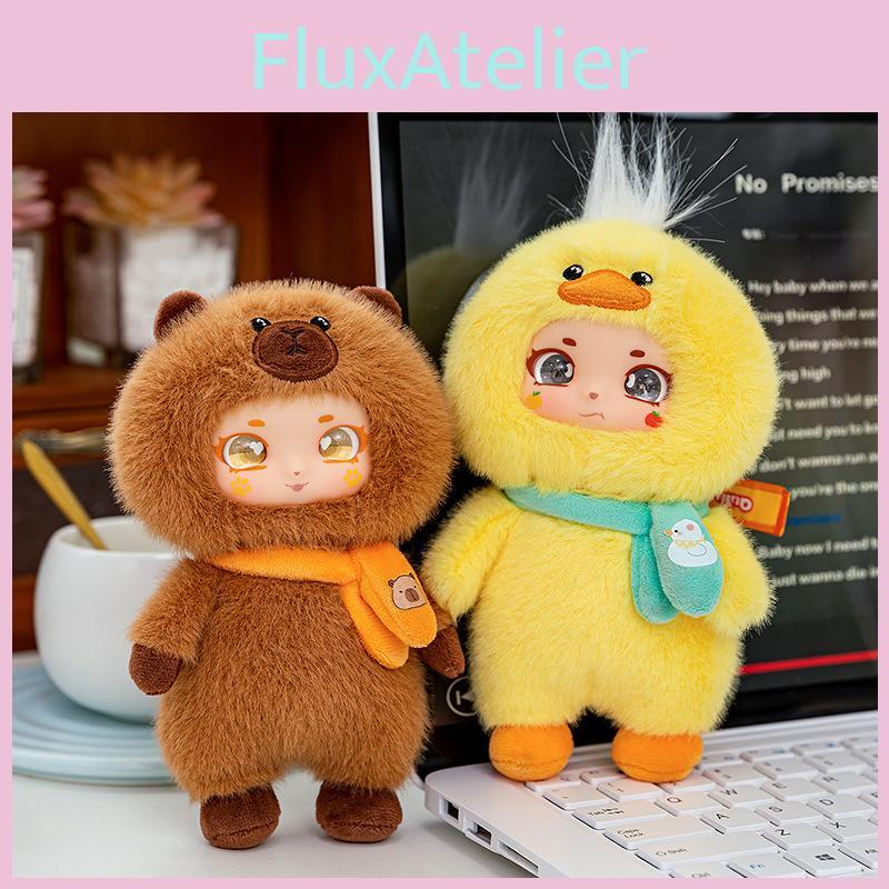 Capybara Cartoon Plush Toys Keychain Silicone Face Children Playroom Decor Doll
