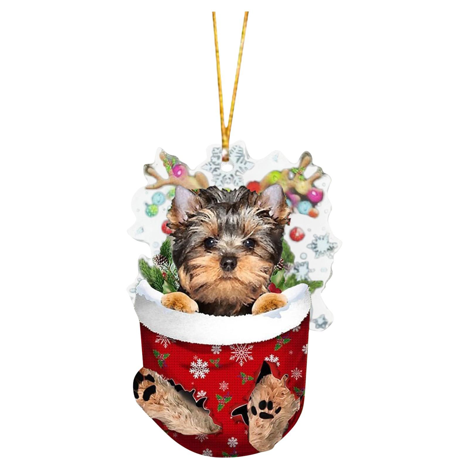 

Подвеска для рождественской елки, украшения для собак, акриловые подвесные украшения, украшения для рождественской елки One Size