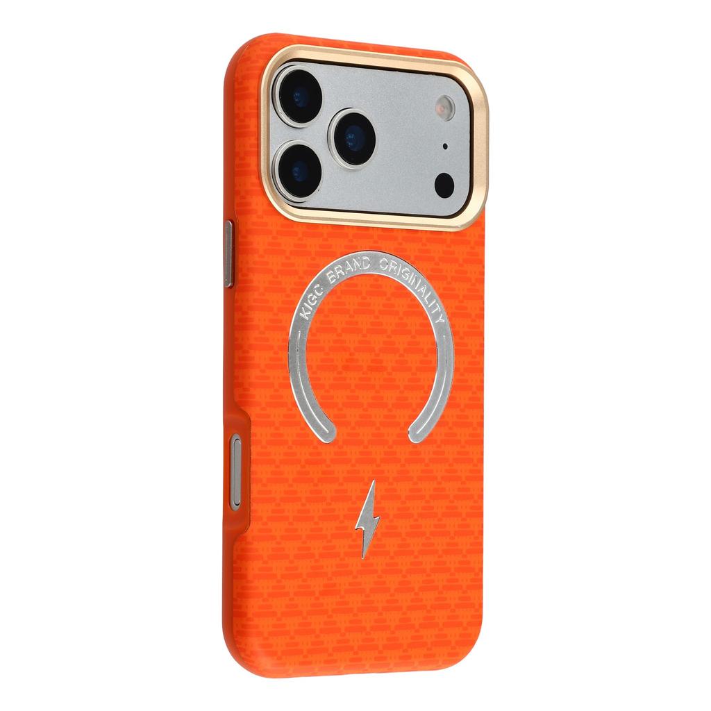 KIGC For iPhone 17 Pro Max Case Compatible with MagSafe Metal Lens Frame PC Slim Phone Cover