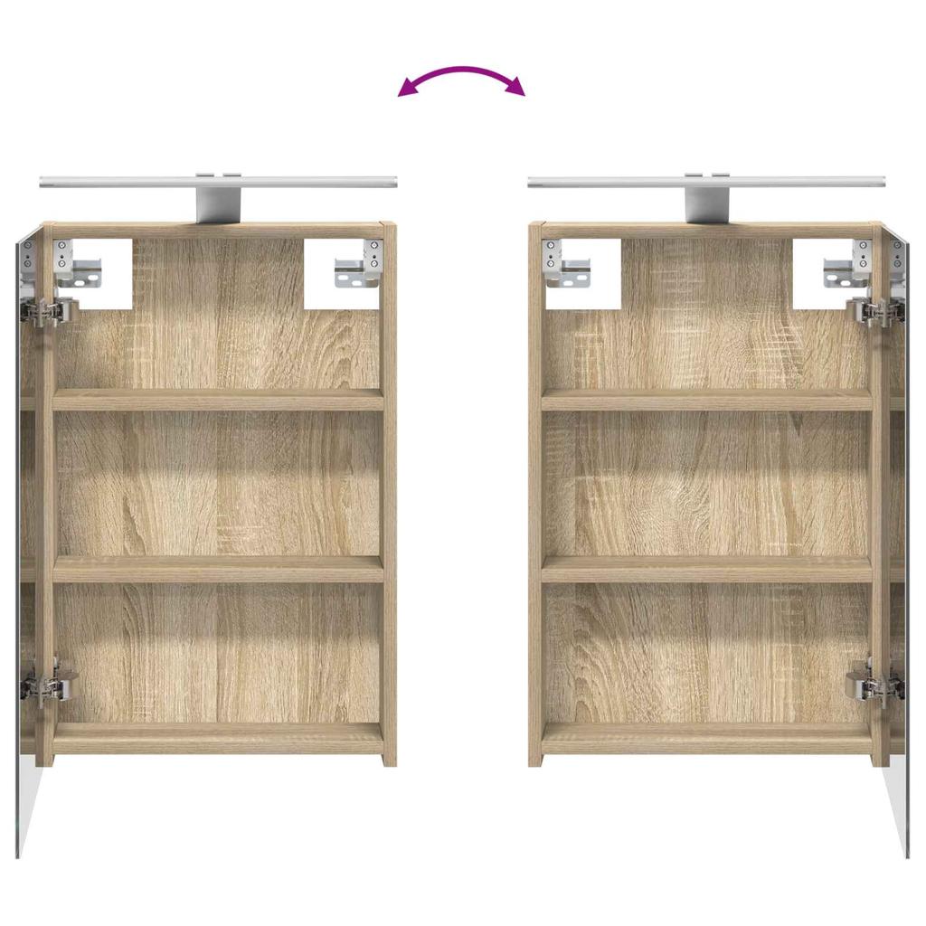 Bathroom Cabinet Set 3 Pcs 110 X 10.5 X 60.5 Cm Engineered Wood