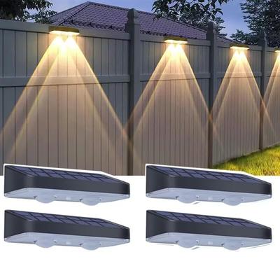 HONGYAN Solar Lights, Outdoor Fence Lights, Sensor Lights, Entryway Lights, Garden Lights, 1500mAh High Capacity, Ultra-Bright Nameplate Lights, No