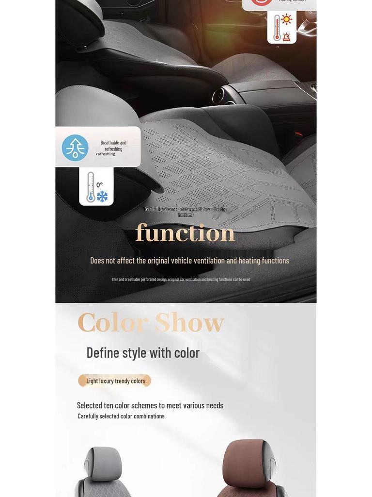 Universal Breathable Suede Car Seat Cushion - Four Seasons Perforated Comfort Cover