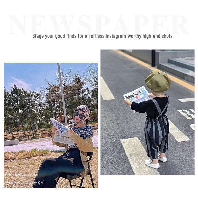Vintage English Newspaper Photo Props: Fashion Cards & Food Photography Background Decorations In INS Style