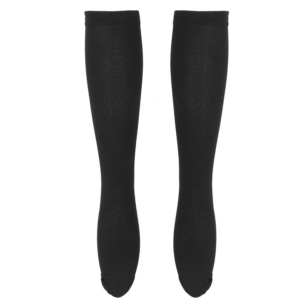 Kompressionsstrümpfe, elastisch, weich, atmungsaktiv, Laufsport-Socken für Herren und Damen, Schwarz