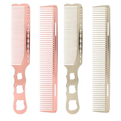 2 Pcs Aluminum Hair Comb Fine Tooth High Temperature Proof Hair Styling Metal Comb for Salon