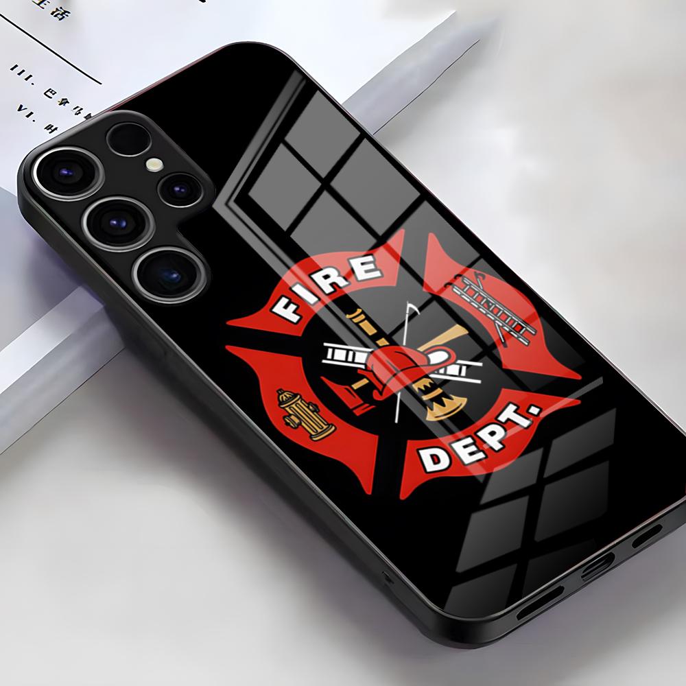 

Чехол для телефона с логотипом пожарной службы для Samsung S26 S25 Edge Ultra S23 S22 S21 S20 Ultra Plus S24 Fe A54 A53 A25 Стеклянная крышка Samsung S24 Plus