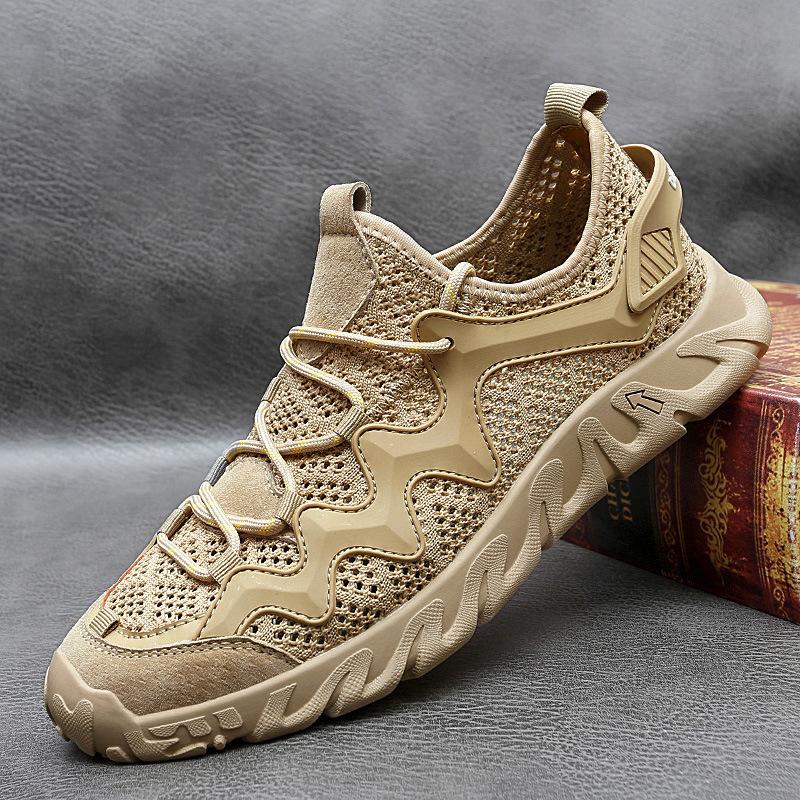 Men's Summer Hollow-out Shoes Mesh Shoes New Breathable Versatile Casual Shoes Outdoor Trendy Mesh Surface Shoes