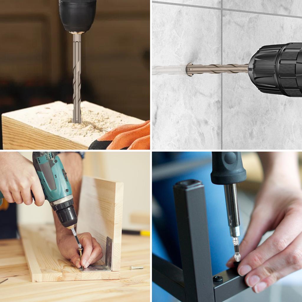 17Pcs High Strength Eccentric Drill Bit Set 6-150mm Universal Anti-Slip Bits Durable Magnetic Drilling Tool for Concrete Glass