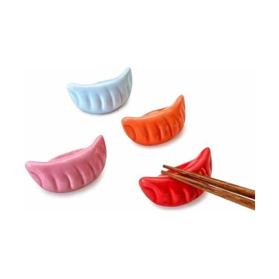 Chopstick Rests Set of 4, Cute Ceramic Chopstick Holders, Stylish Tableware Accessories, Gift (Gyoza)