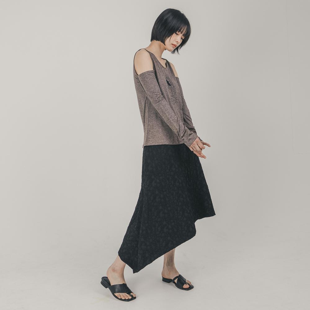 Wimzi Mind Cocoon Asymmetrical Skirt_Black