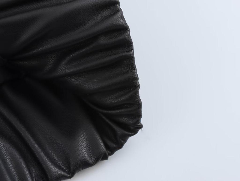 2024 European & American Women's Faux Leather Lapel Jacket - Autumn/Winter Collection