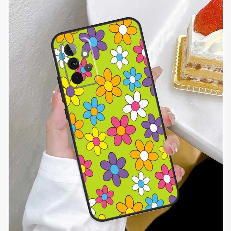 Groovy Flowers Hippie Bohemian Case For Samsung Galaxy A53 A33 A23 A13 A15 A25 A35 A55 A54 A34 A14 A51 A12 A32 A52 Cover