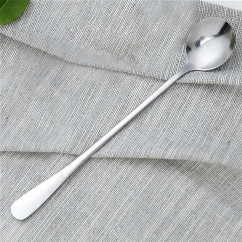 

SHGO-New 2Pc Long Handle Stainless Steel Tea Coffee Spoon Cocktail Ice Cream Spoon Spoons Cutlery Round Head