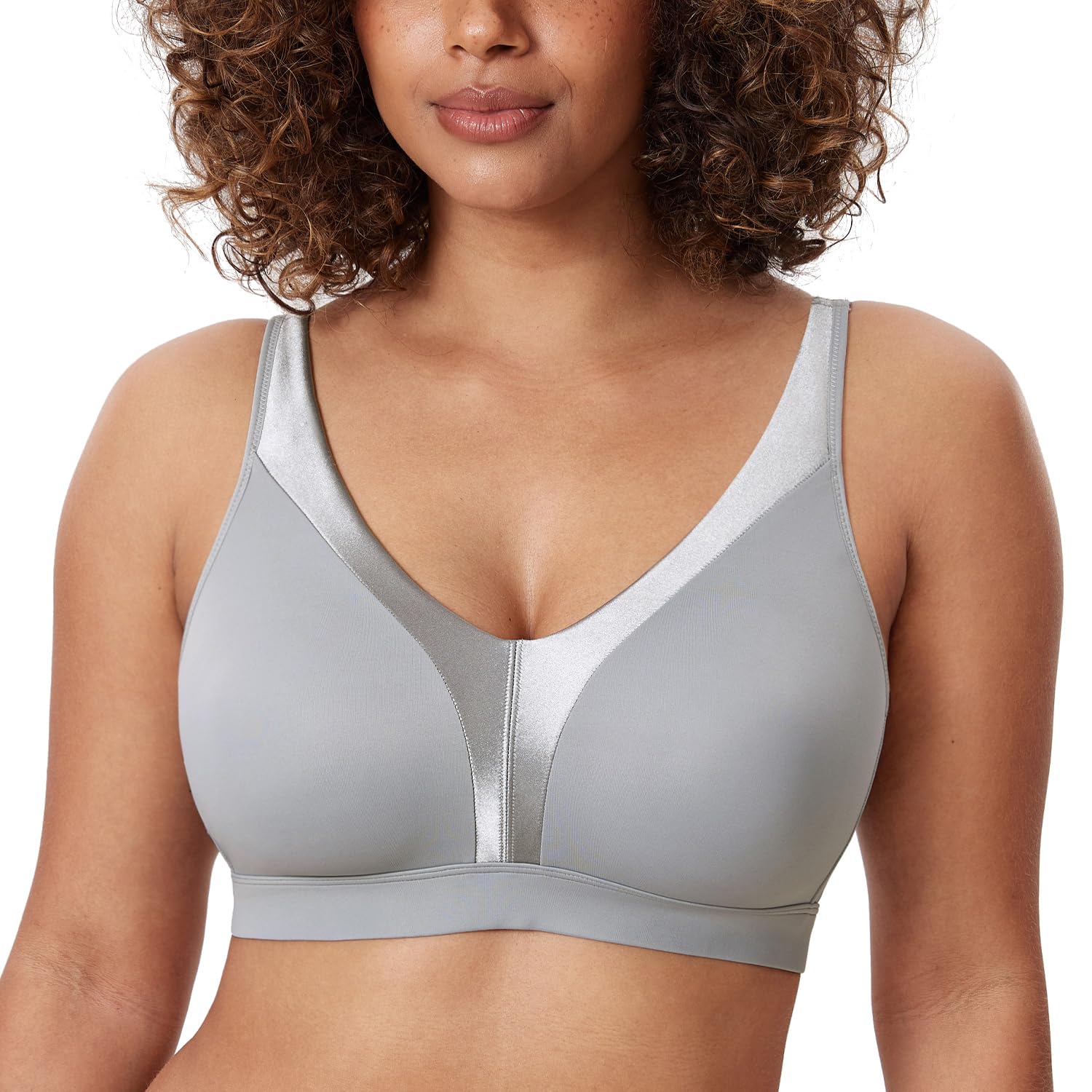 

DELIMIRA Бюстгальтер с полной чашкой и мягкой подкладкой, больших размеров Quantum F90, женский, без косточек, с поддержкой, нижнее белье, серый,