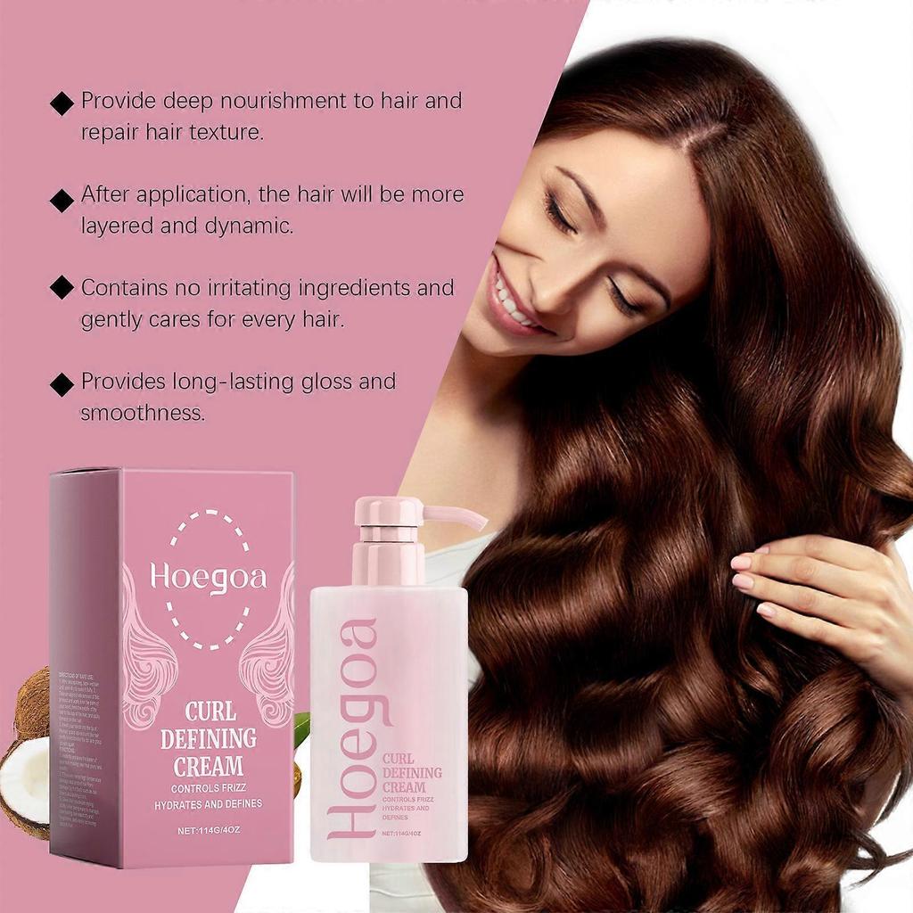 Curly Hair Styling Cream Bangs Curly Hair Care Styling Fluffy Moisturizing Natural Glossy Styling Cream 114g