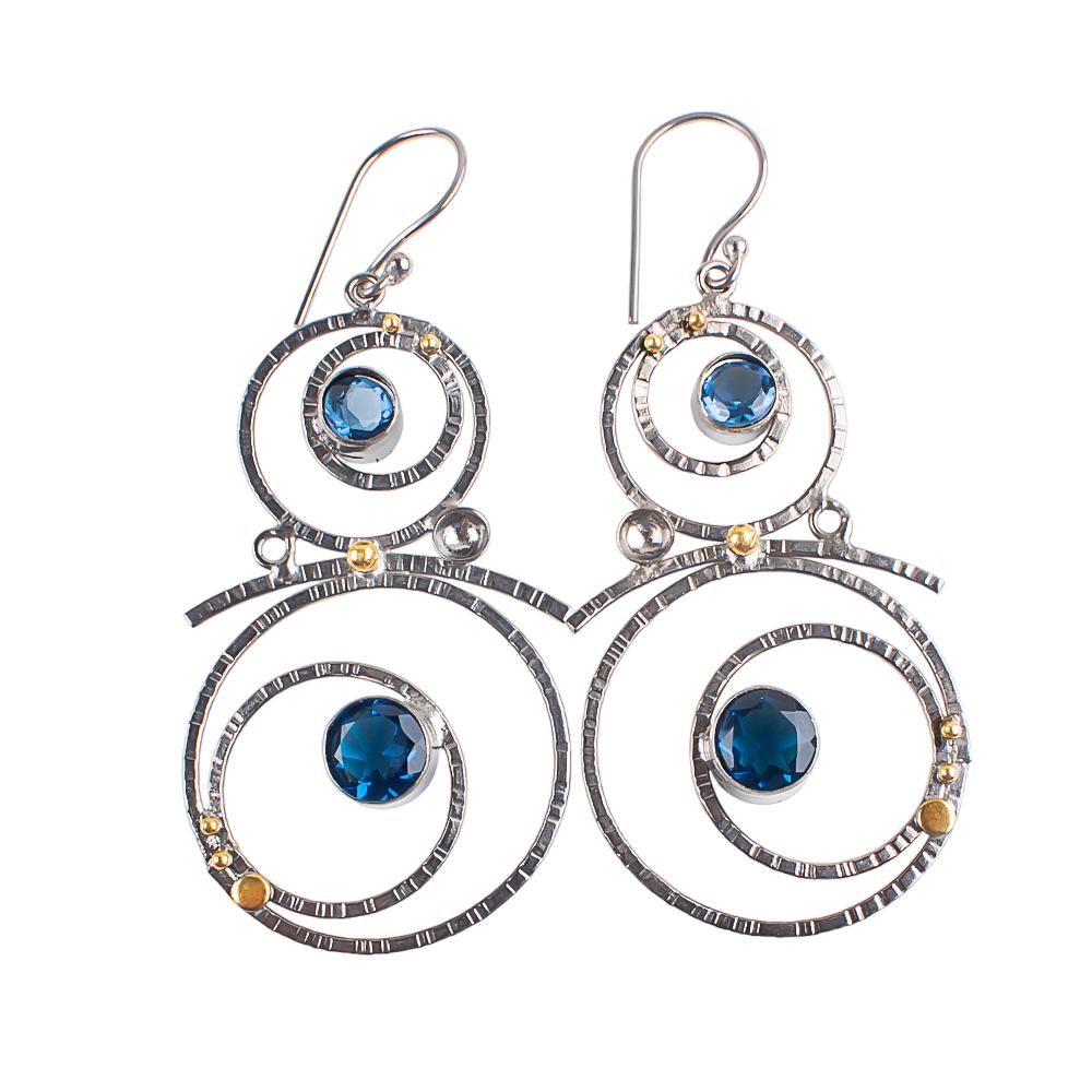 Mother's Day Gift London Blue Topaz Gemstone 925Sterling Silver Jewelry Earrings EE-76-17