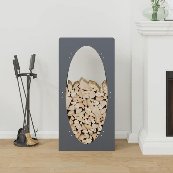 VidaXL Firewood Rack Anthracite 50x23x100 Cm, Fireplace Log Holder, Log Holder, Log Rack 864183
