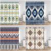 Vintage Bohemian Shower Curtain Boho Pattern Geometric Indian Mandala Style Bathroom Curtains Polyester Fabric Bath Decor