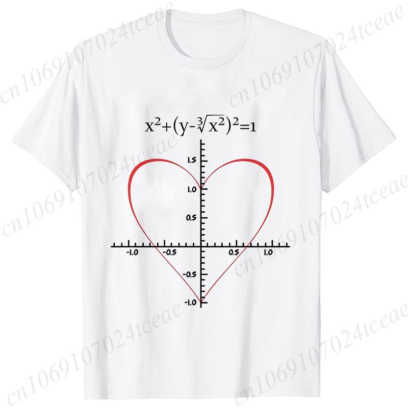 Men's T-Shirt Heart Equation Romantic Math Nerd Geek Love Gift Printed T-Shirt Summer Casual Tee T-Shirt for Men 2025 New Tops
