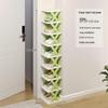 Economy Space-saving Foldable Slipper Rack: Multi-layer, Dustproof Plastic Bathroom Storage.