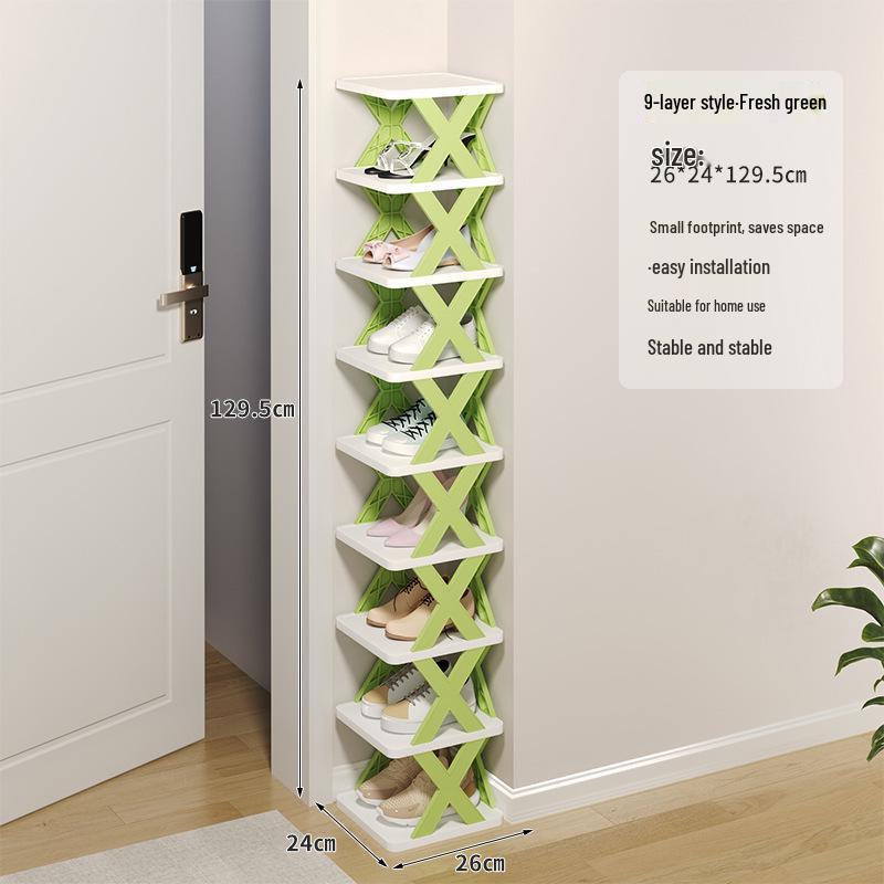 Economy Space-saving Foldable Slipper Rack: Multi-layer, Dustproof Plastic Bathroom Storage.