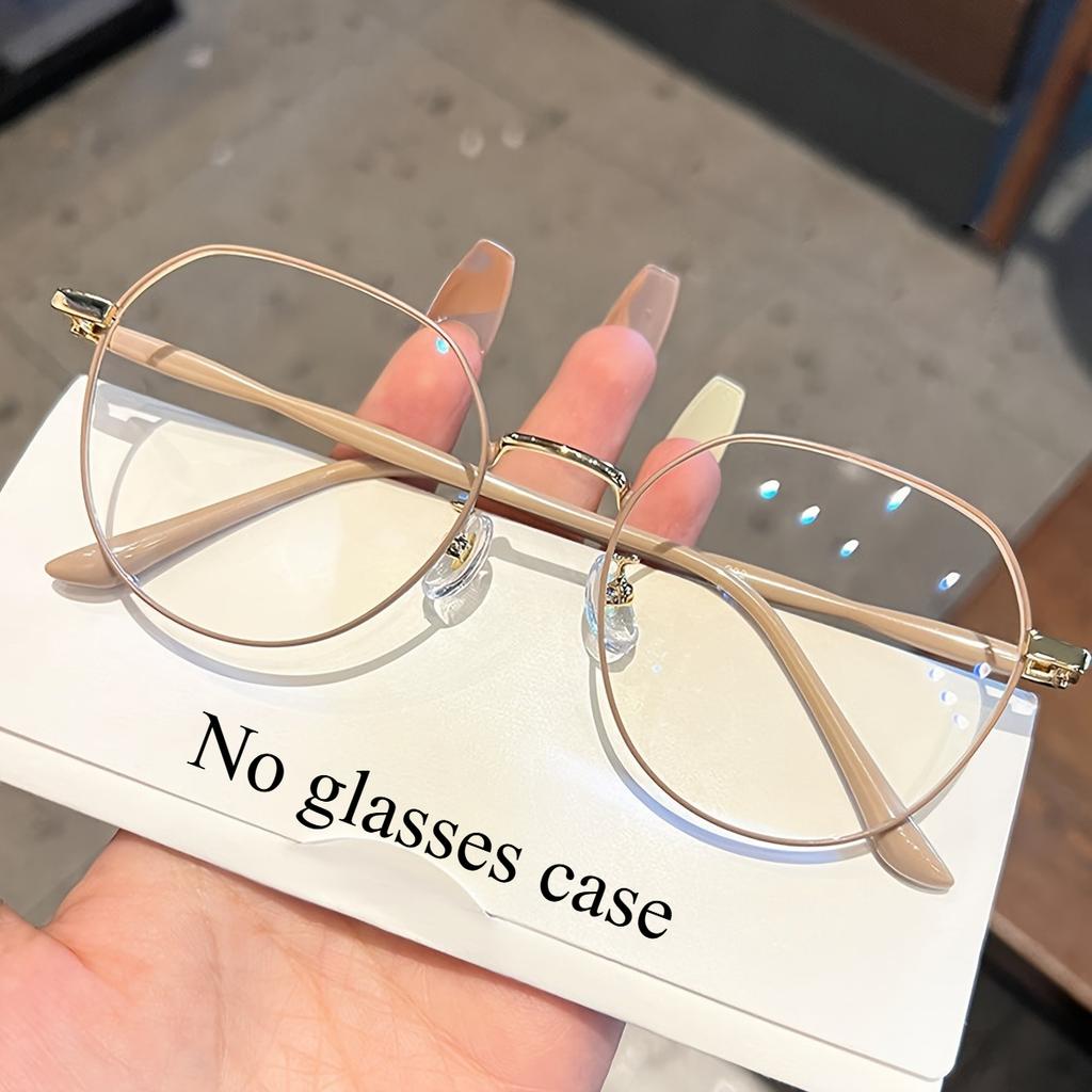 1 Pair of Chic Milk Coffee-Colored Round Glasses for Students - Sleek PC Frame & Lens Anti-Blue Light Protection