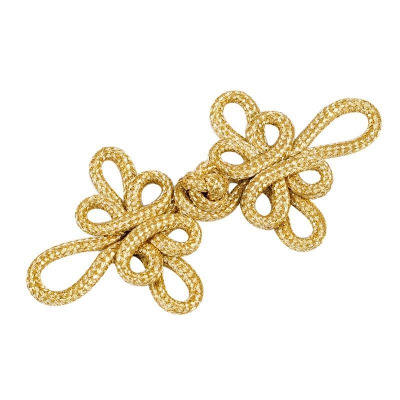 

Gold Wire Chinese Cheongsam Button Knot Fastener Closures for DIY Handmade National Clothing Handcraft