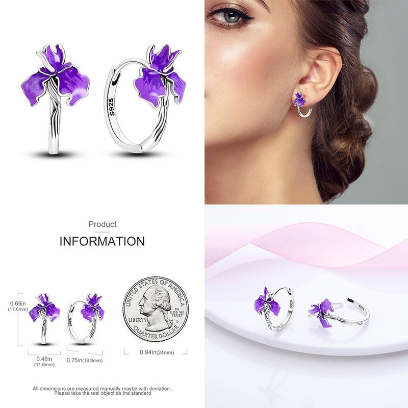 Original 100% S925 Silver Sunflower K Gold Pendant Earrings Iris Earrings Ladies Birthday Anniversary Gift