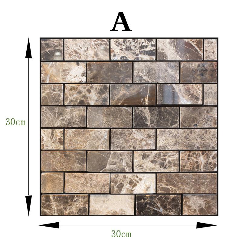 30x30CM Kitchen Touch Feel 3D Texture 4MM Thickness Wall Paper Tile Sticker Decal Home Decoration