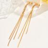 Classic Metallic Long Tassel Dangle Earrings for Women Ladies Simplicity Temperament Drop Earrings Banquet Jewelry Accessories
