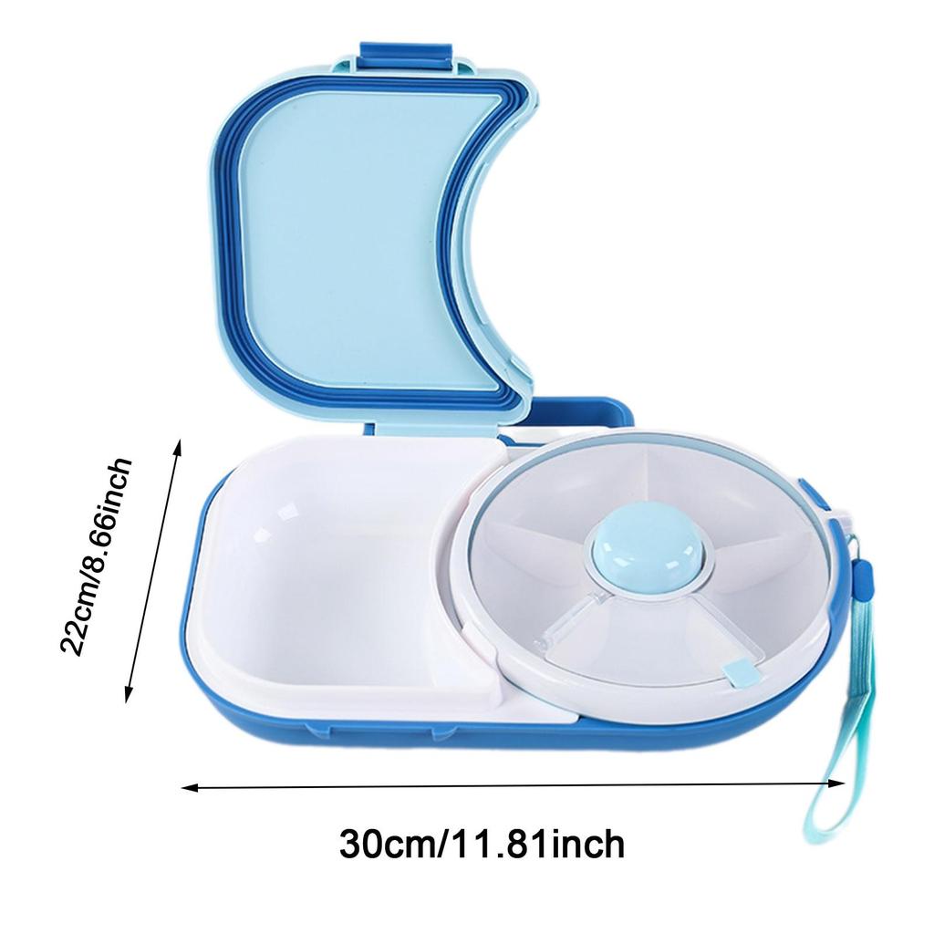 Snack Rotating Container Multifunction Sealing Lunch Box Sealed Fruit Tray with Lid Leakproof Road Trips for Veggie Kids Adults