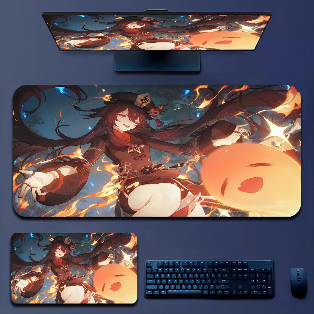 Genshin Impact Hu Tao Anime Mousepad Boy Pad Natural Rubber Gaming Mousepad Desk Mat Size For Gameing World Of Tanks CS GO Zelda