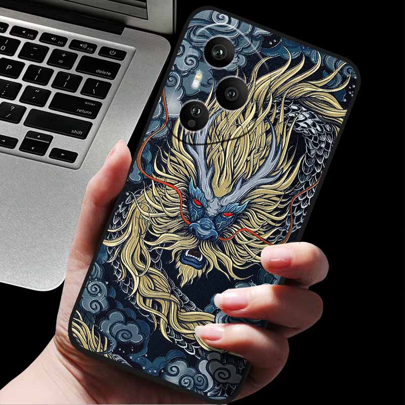 Emboss Case For Honor 400 / 400 Pro / 400 Lite 3D Relief Embossed Retro Silicone Back Cover For Honor 400 Pro 400 5G Soft Emboss