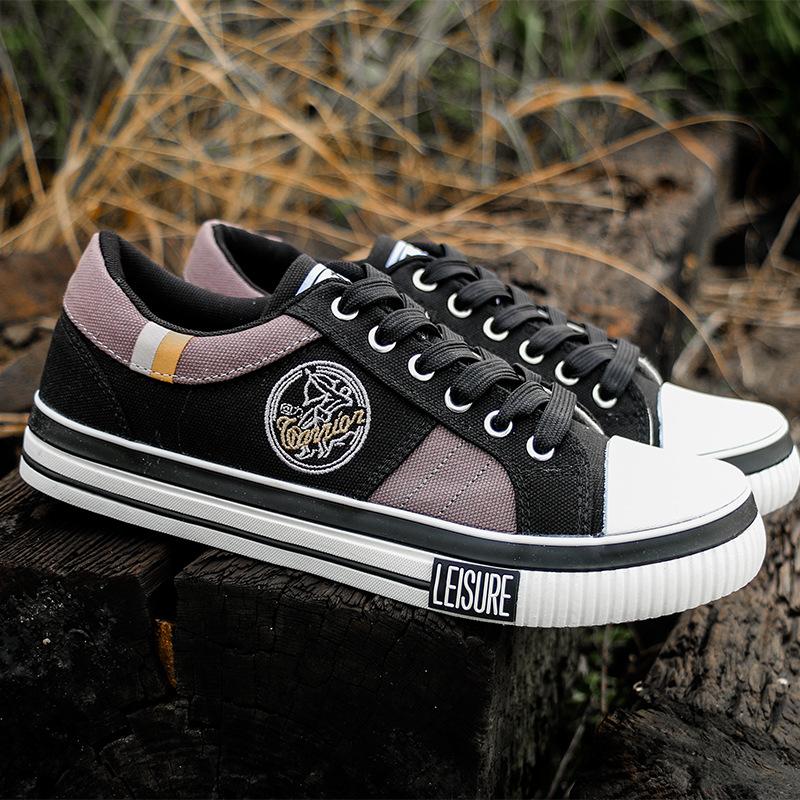 

Модные новые мужские парусиновые туфли, дышащие, с низкой посадкой, повседневные, со шнуровкой, спортивные туфли, корейские кроссовки, спортивная обувь, обувь Zapatos Hombre 7 чёрный